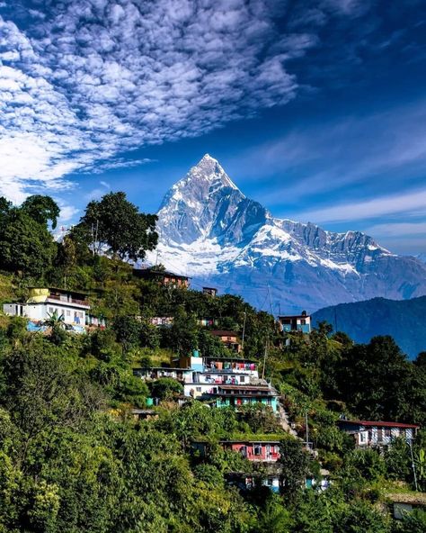 ➡️ Beautiful village near pokhara, Kaski 😍😍🥰. #unseenhimalayas #nepal #himalayangeographic #explore #pokhara #trekinnginnepal #wanderlusttravel #travellerphoto #trekkingadventure Mountains In India, Himalayas Nepal, Nepal Culture, Annapurna Circuit, Wallpaper Earth, Nepal Travel, Holiday Trip, Ghost Photos, Landscape Art Painting