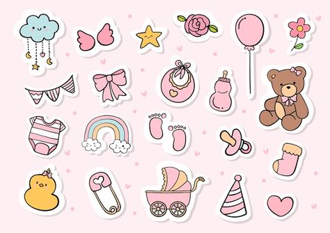 Frame Sticker Printable, Baby Frame Printable, Baby Frame Ideas, Baby Shower Stickers Printable, Baby Month Stickers Girl, Cute Printable Sticker Sheets, Cute Printable Stickers, Sticker Sheet Printable, Baby Girl Stickers