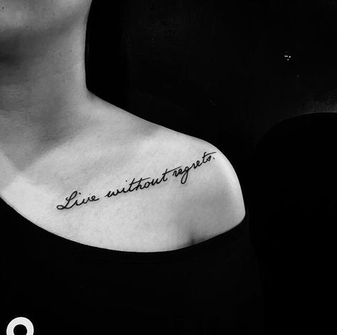 "Live with regrets" Live With No Regrets Tattoo, Tattoos About Regret, No Regrets Tattoo Ideas, Regret Tattoo Ideas, Live Without Regrets Tattoo, Regrets Tattoo, Live Without Regrets, Om Tattoo Design, No Regrets Tattoo