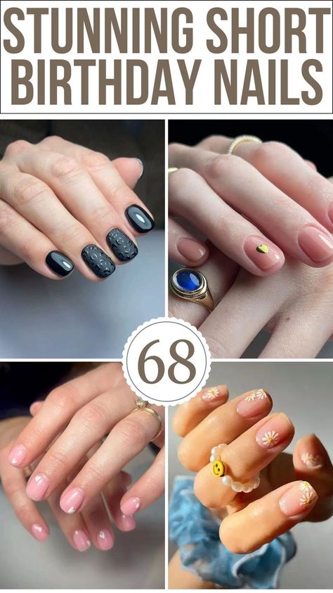 Short Birthday Nail Ideas Gel Birthday Nails, 21st Birthday Nails Short, Birthday Nails Coffin Short, Simple Birthday Nails Short, Short Birthday Nail Ideas, Birthday Nails Classy Short, 50th Birthday Nails, Birthday Nail Set Ideas Short, 30th Birthday Nails Design