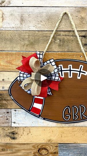 Football Shaped Door Hanger, Diy Football Decor, Football Door Hangers, Crafts For Fall, 2 Unlimited, Football Decor, Football Fever, Georgia Football, Garland Backdrops