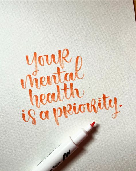 ▫️ Your mental health is a priority. 🖊️ @pentelitalia #lettering #letteringart #letteringchallenge #letteringdaily #letteringlove #letteringpractice #calligraphy #calligritype #calligrafia #calligrapher #moderncalligraphy #moderncalligraphy #letteringlove #letteringpractice #brushpen #brushpenlettering #pentelbrushpen #positivethought #mentalhealth Calligraphy Reference, Brush Letters, Handwriting Inspiration, Flourish Calligraphy, Pentel Brush Pen, Calligraphy Ideas, World Mental Health Day, Brush Pen Lettering, Mandala Rock Art