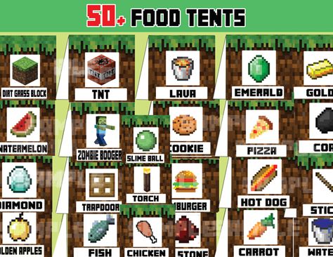 Minecraft+Food+Printables Minecraft Food Labels Free, Minecraft Food Printables, Minecraft Food Tent Cards, Minecraft Food Tents, Free Printable Minecraft, Minecraft Printables Free, Minecraft Printable, Minecraft Party Ideas, Printable Food Labels