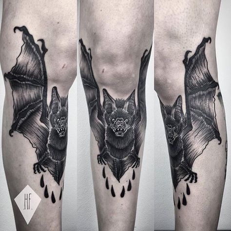 Bat Knee Tattoo Traditional, Bat Shin Tattoo, Knee Bat Tattoo, Bat Knee Tattoo, Bat Tattoos, Bats Tattoo Design, A Tattoo Design, Shin Tattoo, Sick Tattoo