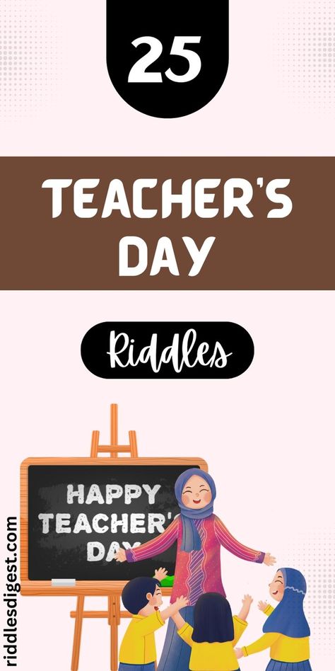 Celebrate Teacher’s Day with these brain-teasing riddles perfect for educators! Challenge your students or colleagues with 25 clever brainteasers, sure to spark laughter and learning 🍎. Discover fun ways to honor your favorite teachers and educators while exercising your mind. Don't miss out on these educational gems! Check out our blog for more Teacher’s Day inspiration. Best Riddle, Teachers Day, Teacher Favorite Things, Brain Teasers, Riddles, Brain, Mindfulness, Gems, Education