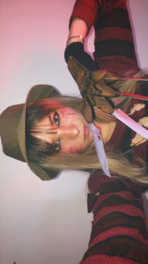 Freddy Krueger girl costume Freddy Krueger Costume, Freddy Krueger, Girl Costumes, Halloween, Quick Saves