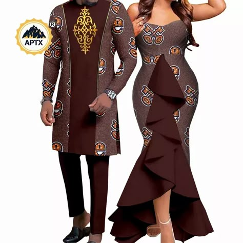 Stylish Matching African Outfits Couples | Matching African Attire Couples - African - Aliexpress Couple Fashion Matching, Couple Clothes Matching Outfits, Couples Outfits Matching, Clothes For Wedding, Latest African Wear For Men, African Couple, Couples African Outfits, African Bridal Dress, Couple Clothes