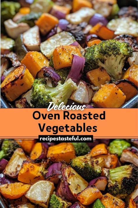 This Oven Roasted Vegetables recipe features a delightful mix of bell peppers, zucchini, sweet potatoes, red onions, and broccoli. Seasoned with Dijon mustard, Italian herbs, and garlic powder, then roasted to perfection, these vegetables make a delicious and versatile side dish that complements a variety of meals. Half Baked Harvest Roasted Vegetables, Roasted Vegetables With Mushrooms, Cooking Fresh Vegetables, Air Roasted Vegetables, Fall Vegetable Medley, Honey Roasted Vegetables Oven, Toasted Vegetables In Oven, Oven Cooked Vegetables, Seasoned Mixed Vegetables