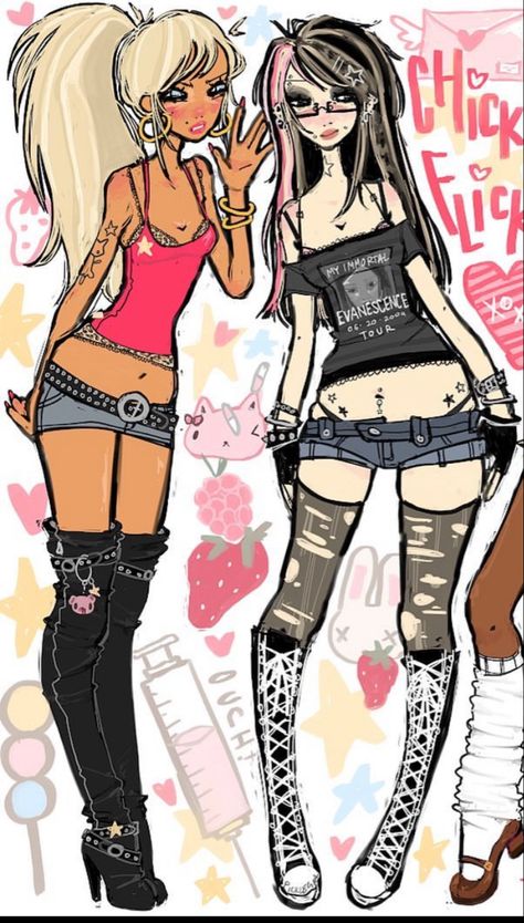 Cute Shirt Drawing, Y2k Art Body Base, Y2k Shirt Drawing, Fashion Inspo Outfits Sketches, Gyaru Drawing Style, Bodies To Draw, 2000s Fashion Drawing, 2000s Doodles, Outfit Ideas For Drawing