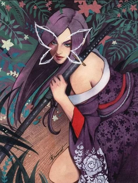 Art by Nathalie Bracconot Betsy Braddock Psylocke, Psylocke Fanart, Psylocke Art, Captain Britain, Betsy Braddock, Demon Days, Hellfire Club, Books Art, Marvel X