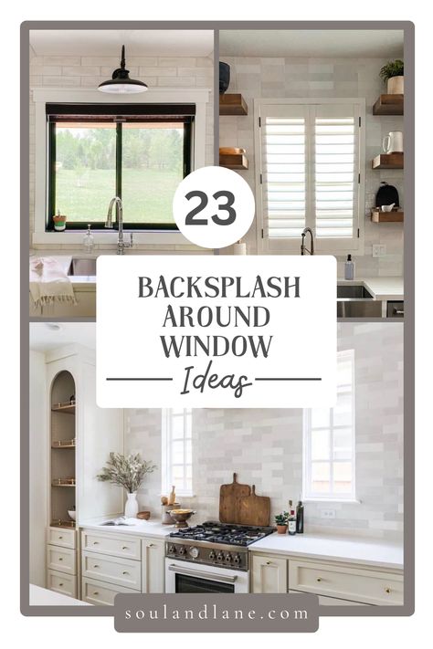 Transform the area around your kitchen window into a stunning focal point with these sensational backsplash ideas. Explore how to use tiles, from classic subway to eclectic patterned designs, to frame your window and enhance natural light. Discover tips for selecting materials and colors that complement the outdoor view and interior decor, creating a seamless transition between inside and outside. Learn how to extend your backsplash around the window for a cohesive look that adds depth and inter Kitchen Tiles Backsplash Around Window, Kitchen Backsplash Window Wall, Classic Kitchen Backsplash Tile, Kitchen Window With Cabinets, Kitchen Sink Window Wall, Kitchen Backsplash Ideas Around Windows, Tile Backsplash Kitchen Window, Tiling Around Kitchen Window, Quartz Backsplash Kitchen Window