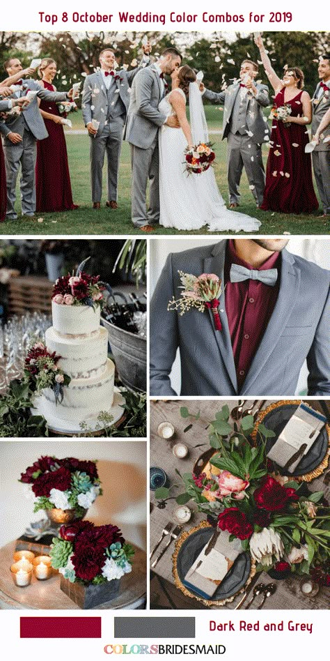 October Wedding Colors, Wedding Color Combinations, Fall Wedding Color Palette, Wedding Color Combos, Maroon Wedding, Cowboy Wedding, Wedding Colours, Wedding Theme Colors, Fall Wedding Colors