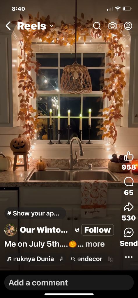 Fall Kitchen Window Decor, Fall Kitchen Window, Kitchen Window Decor, Thanksgiving 2024, July 5th, Fall Kitchen, Kitchen Window, Window Decor, Fall Halloween