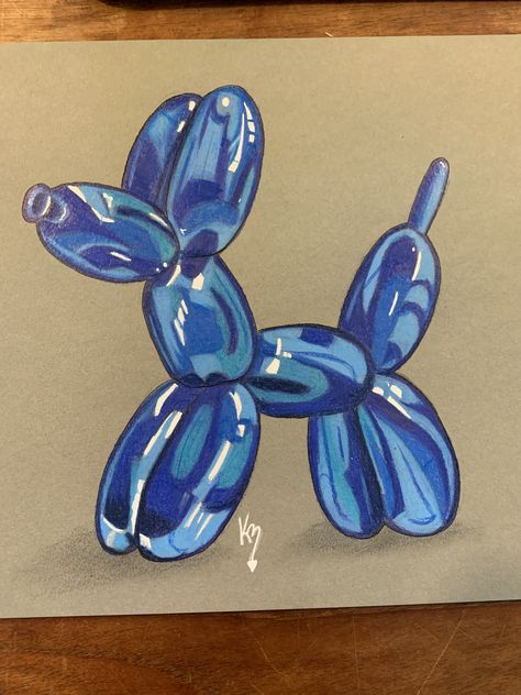 Prismacolor Drawing Ideas, Ballon Animal, Prismacolor Art, Colored Pencil Artwork, Animal Drawing, Small Canvas Art, Balloon Dog, Art Drawings Sketches Creative, Realistic Art