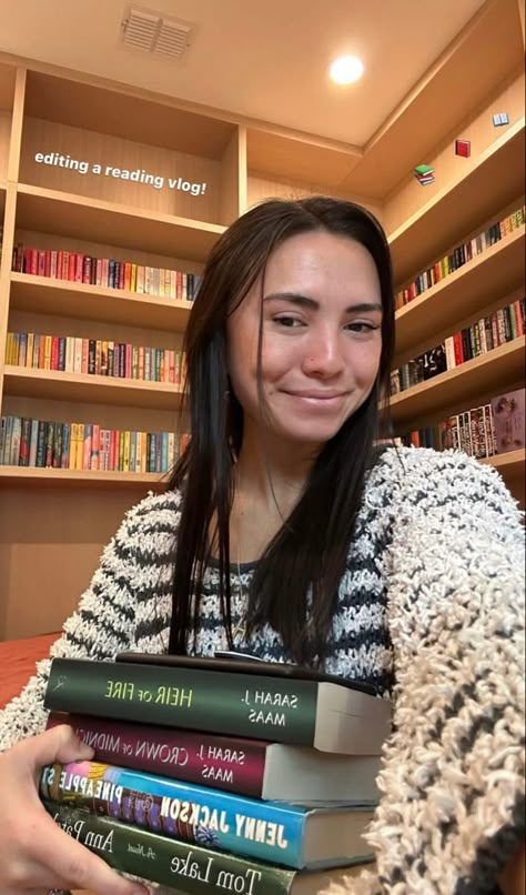 Celebs Reading Books, Hailey Pham, Haley Pham Bookshelf, Pll Books Aesthetic, Haley Pham Book Journal, Hannah Howell Books, Hayley Pham, Haley Pham Library, Readers Aesthetic