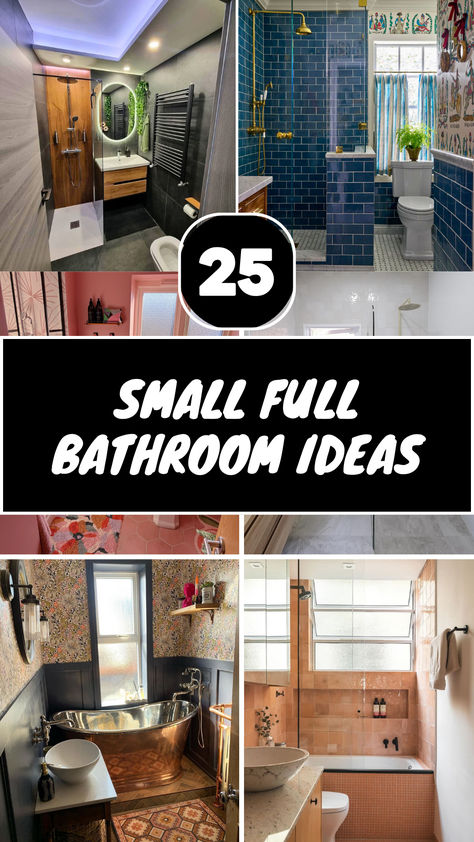 Explore stylish small full bathroom designs showcasing creative layouts, vibrant tiles, modern fixtures, and cozy accents to maximize functionality in compact spaces. Small Bathroom Styling Ideas, Visitor Bathroom Ideas, Diy Small Full Bathroom Remodel, Stylish Small Bathroom Ideas, Very Small Full Bathroom, Small Bathroom Reno Ideas, Small Full Bathroom Ideas Simple, Awkward Bathroom Layout Solutions, Small Bathroom Remodel With Storage