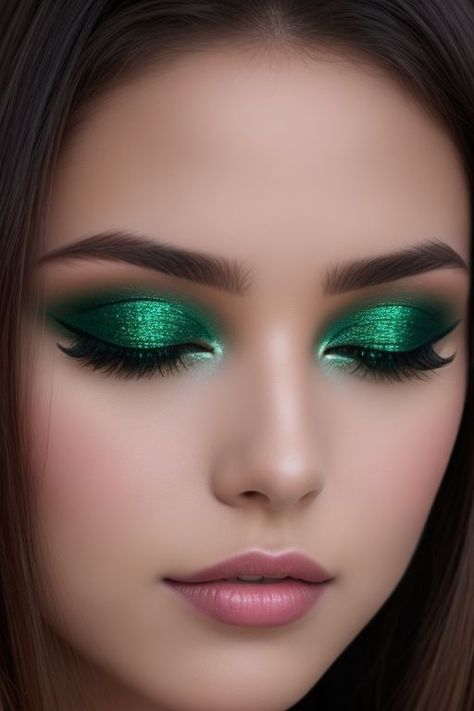 Green Eye Shadow Looks, Dance Eye Makeup, Sophia Charlotte, Bratz Makeup, Glitter Water, Eye Shadow Looks, Dance Makeup, Eye Makeup Techniques, Barbie Makeup