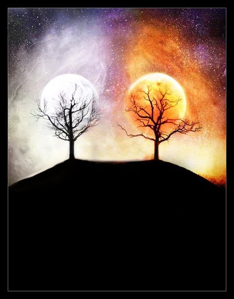 Silmarillion Moon and Sun by LadyElleth photoshop resource collected by psd-dude.com from deviantart Tolkien Art, Moon Photos, Moon And Sun, Two Trees, Jrr Tolkien, Sun And Stars, Moon Art, Pics Art, Moon Tattoo