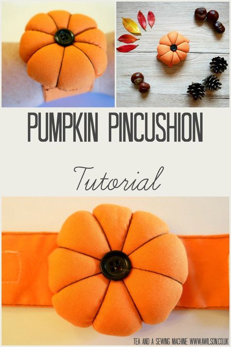 pumpkin pincushion tutorial Pumpkin Pincushion, Diy Pincushion, Pincushion Tutorial, Pumpkin Pin, Pin Cushions Patterns, Handmade Pins, Autumn Crafts, Diy Pumpkin, Pumpkin Crafts