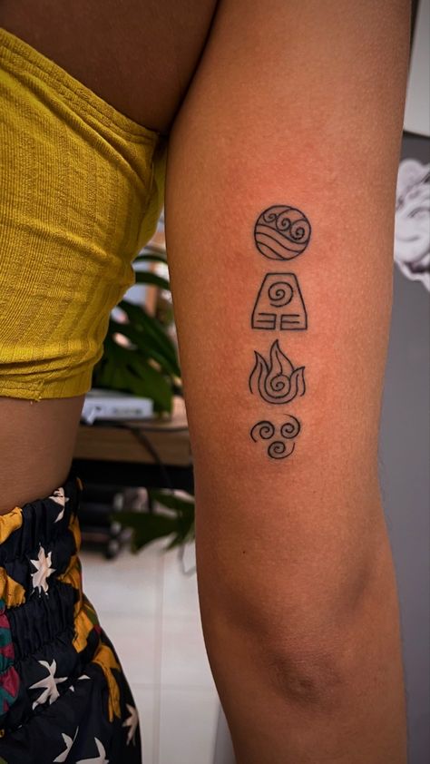 Avatar The Last Airbender Symbols Tattoo, Atla Symbols Tattoo, Avatar The Last Airbender Tattoos Ideas, Avatar Elements Symbols Tattoo, Air Nation Tattoo, Avatar Air Bender Tattoo, Avatar Sibling Tattoo, Avatar 4 Elements Tattoo, Avatar The Last Airbender Element Tattoo