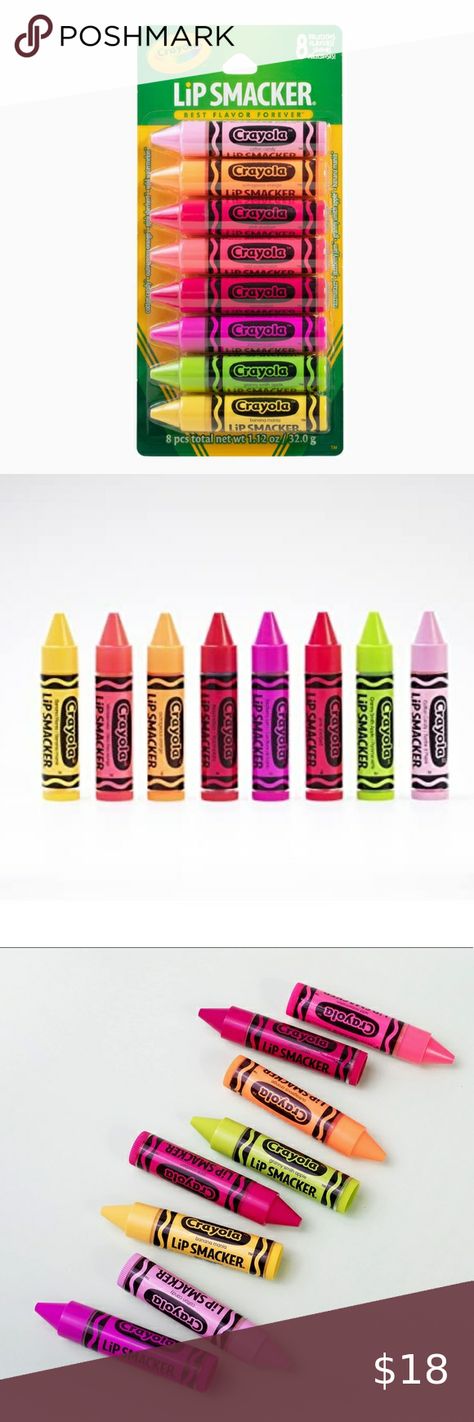 Crayola Crayon Lip Smacker Party Pack Crayon Shaped Lip Balm Flavored Lip Balm, Crayola Crayons, Cracked Lips, Lip Smackers, Lip Crayons, Party Pack, Lip Balms, Soft Lips, Party Packs