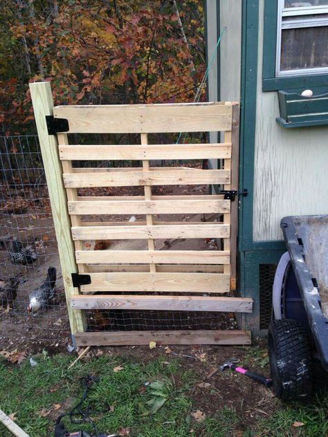 Pallet Fence Gate, Diy Pallet Gate, Diy Pallet Gate Outdoor, Pallet Gate Diy, How To Make A Gate Out Of Pallets, Pallet Gate Diy How To Build, Pallets Fence, Allotment Structures, Diy Gate Outdoor Pallet Wood