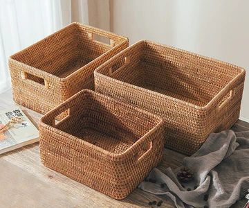 Rectangular storage baskets, storage basket with lip, storage baskets for shelves, storage baskets for kitchen, extra large storage baskets, laundry baskets, storage baskets for living room, woven storage basket, storage basket for clothes. Wicker Basket Bathroom, Kitchen Small Storage, Shelves Kitchen Storage, Baskets For Bathroom, Basket For Bedroom, Storage Rattan, Kitchen Storage Baskets, Basket For Clothes, Basket For Living Room