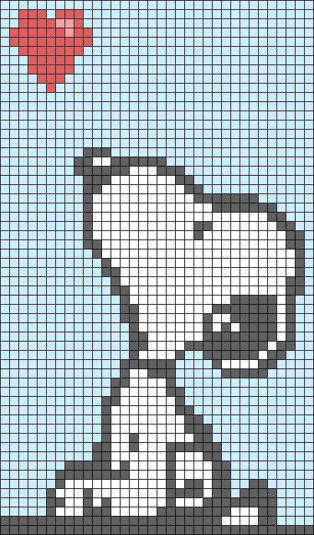 C2c Crochet Snoopy Blanket, Snoopy Alpha Pattern Crochet, Simple Crochet Grid Patterns, Snoopy Pixel Grid, Snoopy Alpha Pattern, Easy Tapestry Crochet Patterns, Pixel Art Grid Easy, Alpha Crochet Patterns, Simple Alpha Patterns