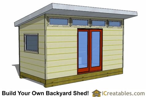 8x16 Storage Shed Plans - Easy to Build Designs - How to Build a Shed Office Shed Plans, Modern Shed Plans, 8x12 Shed Plans, Small Shed, Shed Plans 8x10, Office Shed, Lean To Shed Plans, Shed Office, Build Your Own Shed