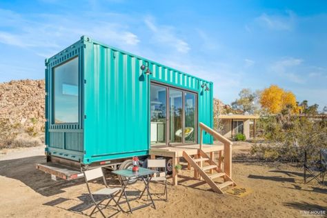 Shipping Container Tiny House on Wheels Tiny House Shipping Container, Container Tiny House, Buy Shipping Container, Container Homes For Sale, Container Cabin, Tiny House Listings, Safe Room, Container Houses, Tiny Home Ideas