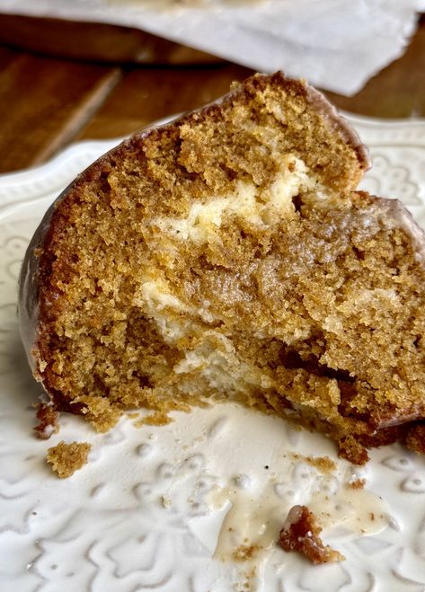 Cheesecake Swirled Sourdough Sweet Potato Bundt Cake — Well Made by Kiley Sweet Potato Cheesecake Pound Cake, Sourdough Bundt Cake, Sweet Potato Bundt Cake, Sourdough Cake, Cinnamon Bun Cake, Eggs And Sweet Potato, Bun Cake, Dairy Free Treats, Sweet Potato Cake