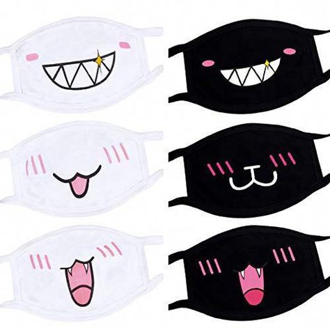 Anime Mask, Anime Mouths, Animal Face Mask, Mask For Men, Cute Mask, Kawaii Faces, Surgical Mask, Anime Crafts, Stylish Face Mask