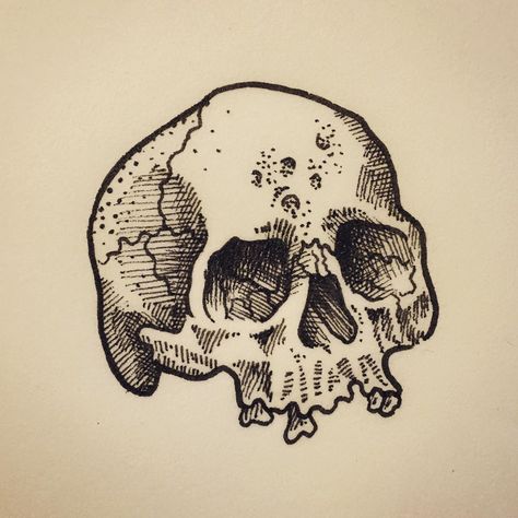 Skull Etching Tattoo, Ink Designs Drawing, Etch Drawings, Small Ink Drawings, Sketch Book Illustrations, Skull Ink Drawing, Small Skull Drawing, Metal Doodles, Skull Reference Drawing