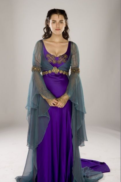 blue and purple Morgana Pendragon, Medieval Gown, Medieval Dresses, Medieval Costume, Katie Mcgrath, Fantasy Dresses, Medieval Clothing, Medieval Dress, Medieval Fashion