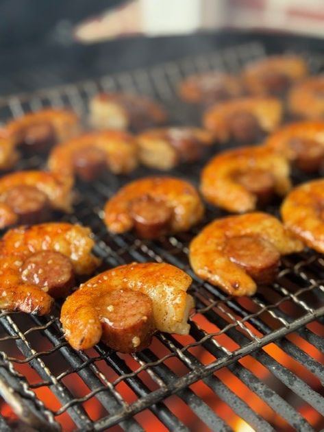 Cajun Shrimp and Sausage Bites Cajun Shrimp And Sausage Bites, Cajun Sausage And Shrimp Bites, Shrimp And Sausage Bites, Cajun Shrimp And Sausage, Pb Recipes, Smoked Shrimp, Sausage Bites, Hors Devours, Sausage Appetizers