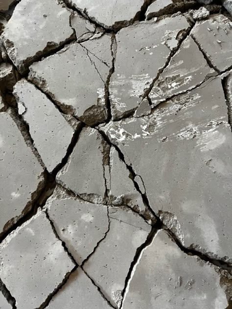 Sidewalk Cracks, Concrete Cracks, Destroyed City, Shatter Me Aesthetic, Urban Flora, Cracked Concrete, Material Reference, Broken Concrete, Broken Wall