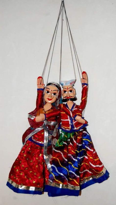 Puppets Rajasthani, Rajasthan Culture, Handmade Puppets, Puppet Design, Types Of Puppets, Handmade Puppet, Dance Room, Anniversary Songs, Traditional Folk Art