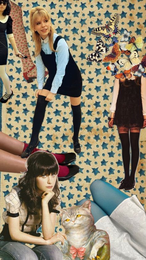 i wanna be twee so bad #twee #zooeydeschanel #aesthetic #aestheticboard #fashioninspo #moodoard #60s #90s #2000s Twee Aesthetic, What's My Aesthetic, Outfits 2000s, T Strap Shoes, Teddy Boys, Funky Outfits, Fashion Aesthetics, 90s 2000s, 1960s Fashion