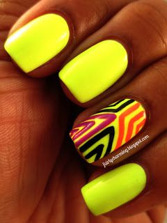 Fairly Charming: Step Into Summer - Neon Summer Nails Colors Designs, Neon Yellow Nails, Neon Nail Designs, Different Nail Designs, Trendy Nail Design, Get Nails, Summer Nails Colors, Neon Nails, Yellow Nails