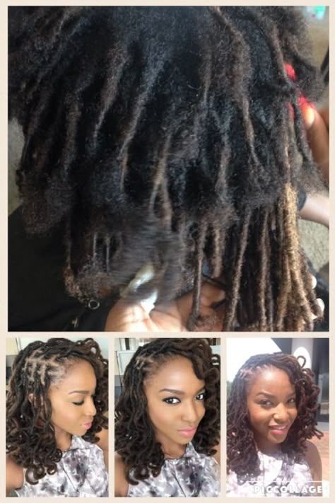 Permanent Loc Extensions by Nappturally U Loc Retwist Styles, Loc Extensions Permanent, Extensions Black Women, Start Locs, Permanent Loc Extensions, Retwist Styles, Flight Attendant Hair, Relaxed Hair Braids, Loc Extensions Human Hair