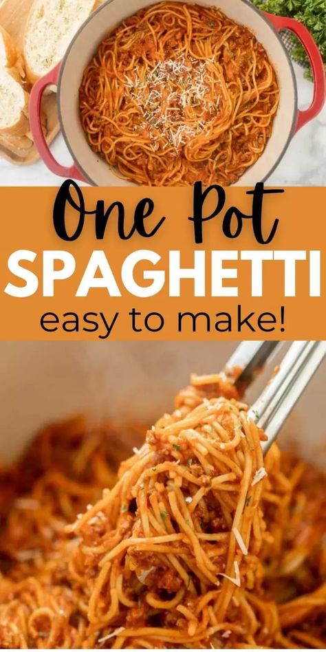 One Pot Spagetti Recipe, One Pot Million Dollar Spaghetti, One Pot Spaghetti With Cream Cheese, Ragu Spaghetti Recipes, Spaghetti Recipes Stove Top, Spaghetti Recipes Without Meat, Easy Spaghetti Recipes No Meat, Spaghetti Recipes With Raos Sauce, Basic Spaghetti Recipes