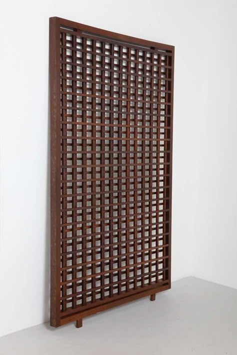 Anonymous; Custom Wenge Room Divider, 1962. Wood Louver, Room Divider Design, Danish Room, Bahay Kubo, Divider Design, Modern Style Furniture, Guest Room Office, Privacy Screen Outdoor, Privacy Screens