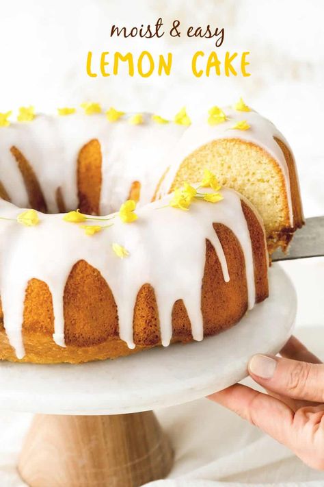 If you never baked with olive oil, make room for this cake recipe because you'll want to make it often! It's moist, full of lemon flavor, keeps well, and can be frozen. Make it in a bundt or loaf pan, cupcakes, or round cake pan. it's always good, especially with the powdered sugar glaze. Olive Oil Bundt Cake, Cakes Made With Oil, Baking With Olive Oil, Lemon Bundt Cake Recipe, Blueberry Crumb Cake, Cake Pan Sizes, Lemon Cake Easy, Lemon Olive Oil Cake, Powdered Sugar Glaze