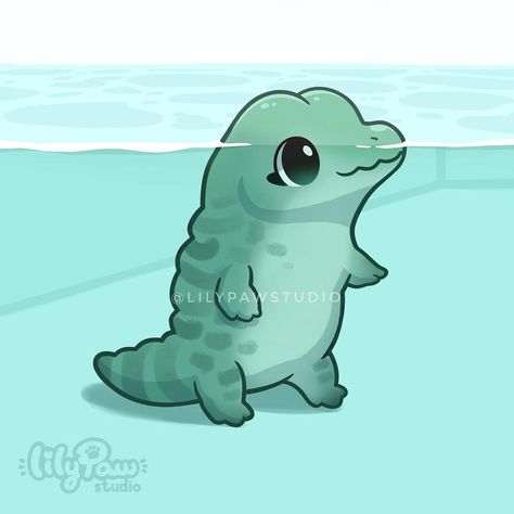 Cute Animal Pictures Cartoon, Cute Alligator Drawing, Cute Animals Wallpaper, Chibi Animals, Paw Art, Logo Animal, Cute Kawaii Animals, Animated Animals, Cute Animal Drawings Kawaii