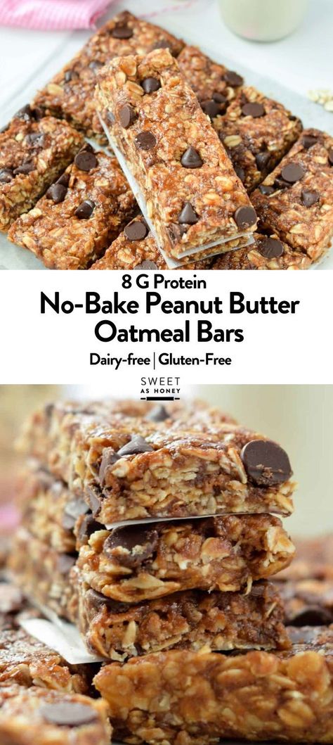 No Bake Oatmeal Breakfast Bars, Peanut Butter Oat Protein Bar, Peanut Butter Chocolate Bars Healthy, Homemade Oatmeal Protein Bars, High Protein Bars Homemade, Protein Bars Homemade Healthy, No Bake Protein Bar, Healthy Homemade Protein Bars, Oatmeal Protein Bars