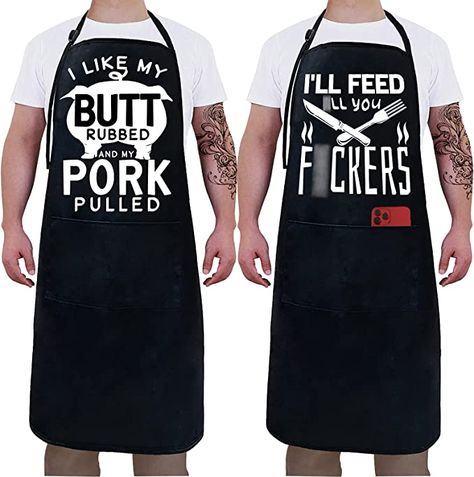 Funny Aprons For Men, Men Birthday Gifts, Chef Grill, Branded Aprons, Chef Humor, Funny Aprons, Chef Cooking, Men Birthday, Grilling Gifts