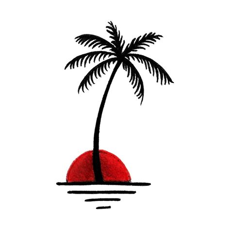 Paradise tattoo idea! Family Tattoo Ideas, Palm Tree Drawing, Tatuagem Masculina Pequena, Traditional Tattoo Old School, Paradise Tattoo, Palm Tattoos, Family Tattoo, Tree Tattoo Designs, Theme Tattoo