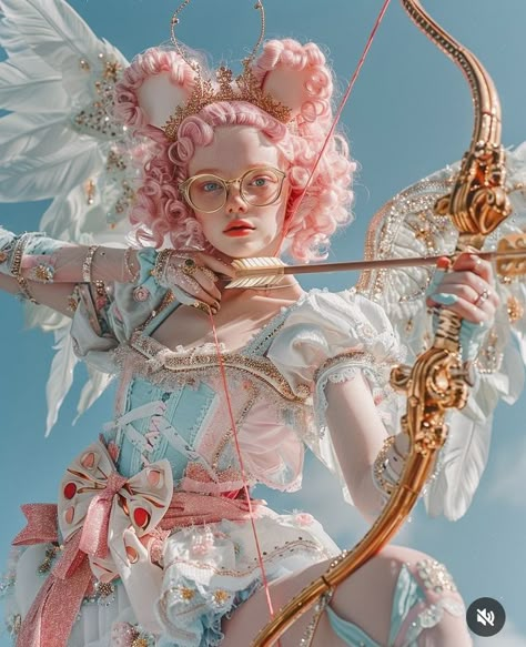 muscatdream.ai Cupid Pose Reference, Cupid Aesthetic Outfit, Cupid Fashion, Cupid Cosplay, Cupid Outfit, Cupid Art, Candy People, Cupid Costume, Art Outfit