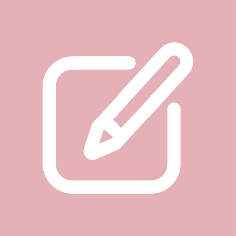 Pink edit icon Notes Icon Pink, Phone Moodboard, Ipad Makeover, Pink Apps, Homescreen Design, Cover App, Notes Icon, Huion Tablet, Pastel Pink Icons:)