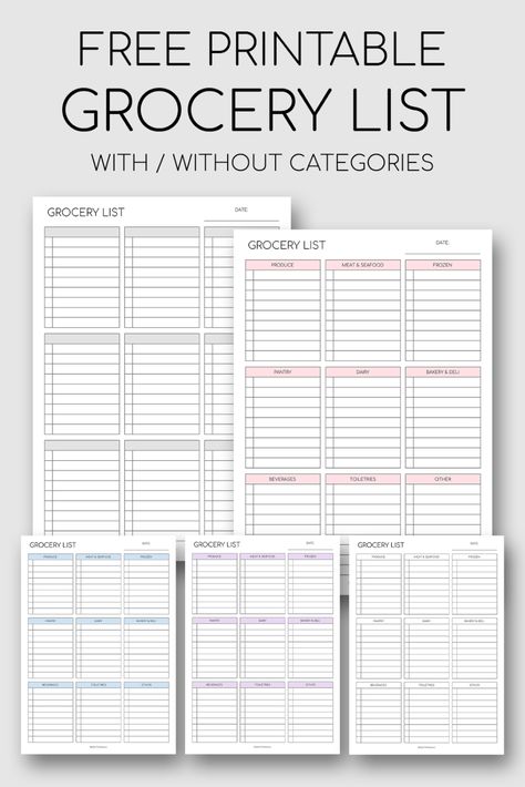 Printable Grocery List Printable Grocery List Free, Shopping List Printable Free, Grocery List Free Printable, Free Printable Grocery List Templates, Monthly Grocery List, Free Printable Grocery List, Printable Grocery List Template, Grocery List Printable Free, Free Grocery List
